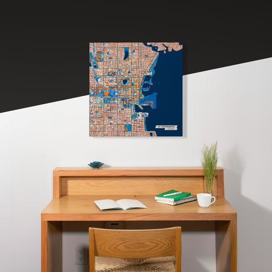 St. Petersburg Florida Colorful City Map Canvas Print Scene