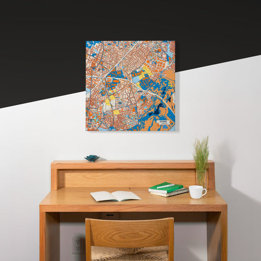 Stains France Colorful City Map Canvas Print Scene