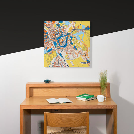 Stargard Poland Colorful City Map Canvas Print Scene