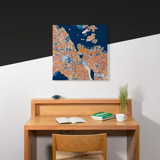 Stavanger Norway Colorful City Map Canvas Print Scene