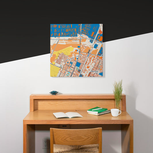 Стерлитамак Russia Colorful City Map Canvas Print Scene