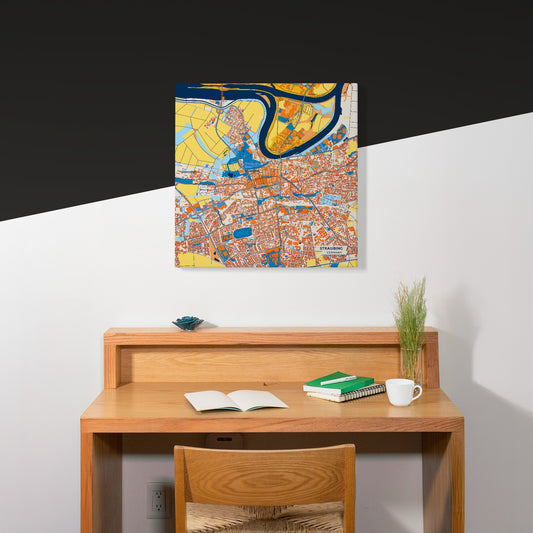 Straubing Germany Colorful City Map Canvas Print Scene