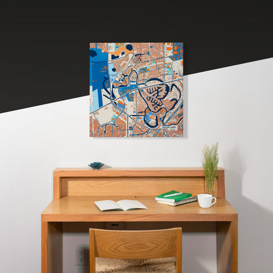 Sugar Land Texas Colorful City Map Canvas Print Scene