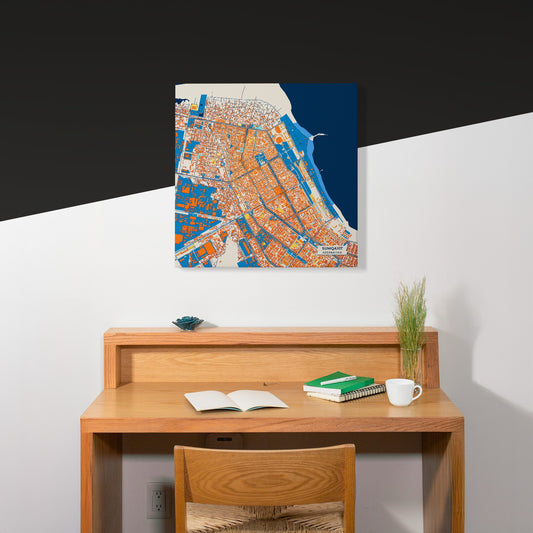 Sumqayit Azerbaijan Colorful City Map Canvas Print Scene