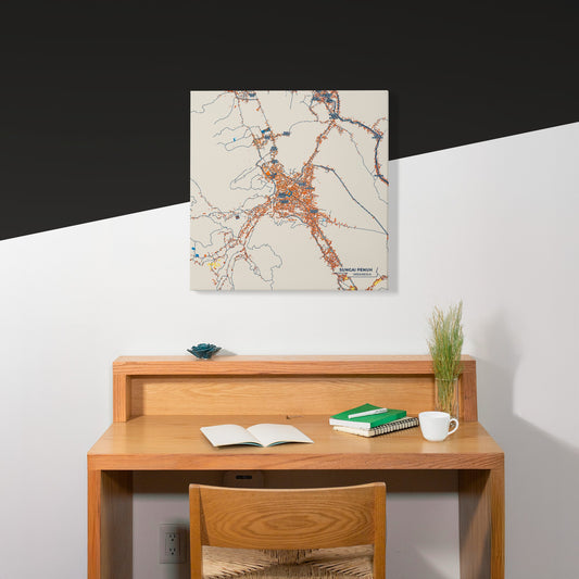 Sungai Penuh Indonesia Colorful City Map Canvas Print Scene