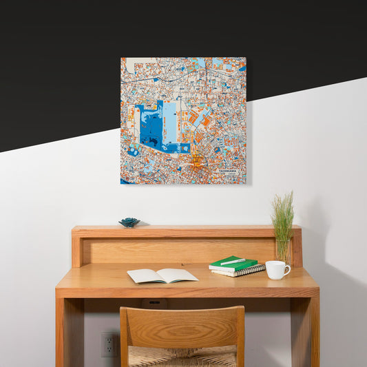 Tachikawa Japan Colorful City Map Canvas Print Scene