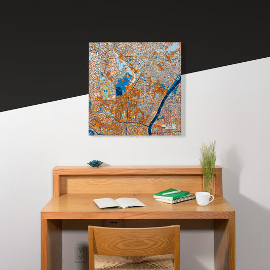 Taitō Japan Colorful City Map Canvas Print Scene