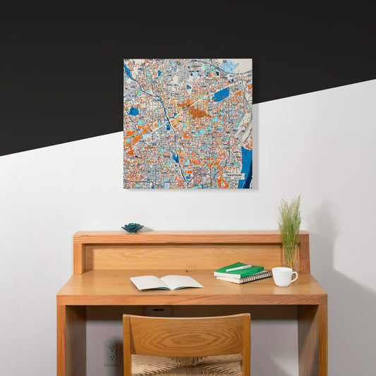 Takatsuki Japan Colorful City Map Canvas Print Scene