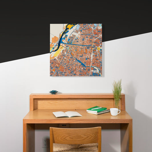Talca Chile Colorful City Map Canvas Print Scene