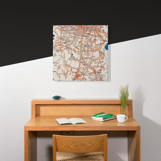 Tasikmalaya Indonesia Colorful City Map Canvas Print Scene