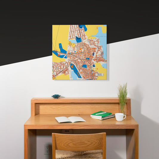 Tecuci Romania Colorful City Map Canvas Print Scene