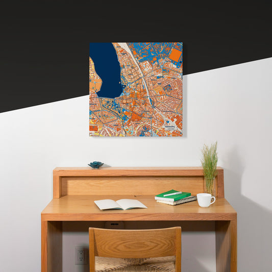 Тернопіл Ukraine Colorful City Map Canvas Print Scene