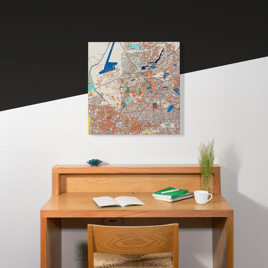 Thies Senegal Colorful City Map Canvas Print Scene