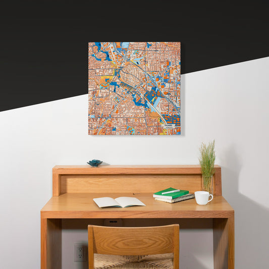 Tigard Oregon Colorful City Map Canvas Print Scene