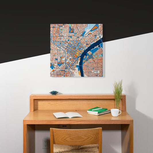 Toledo Ohio Colorful City Map Canvas Print Scene