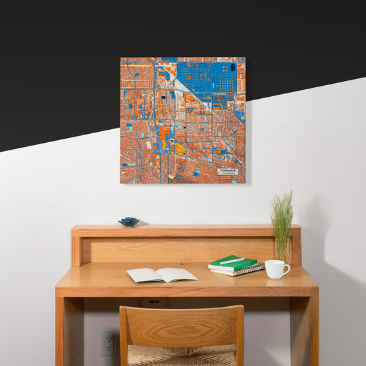 Torrance California Colorful City Map Canvas Print Scene