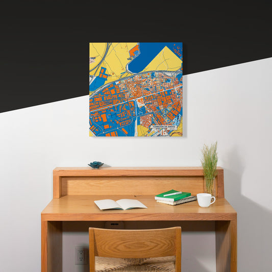 Torrejón De Ardoz Spain Colorful City Map Canvas Print Scene