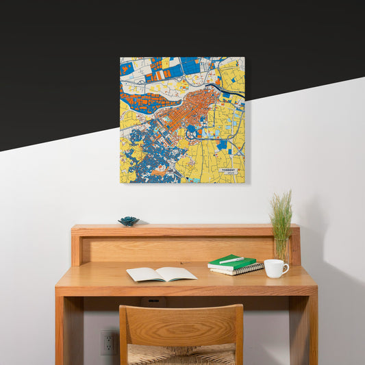 Torrent Spain Colorful City Map Canvas Print Scene