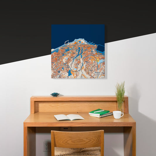 Trabzon Turkey Colorful City Map Canvas Print Scene
