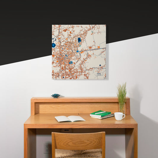 Trang Thailand Colorful City Map Canvas Print Scene