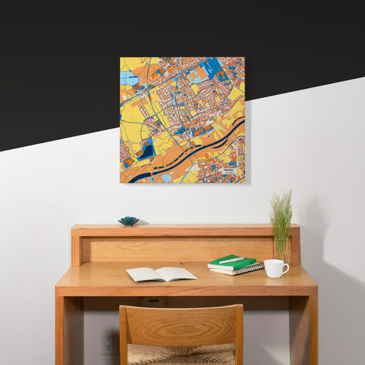 Traun Austria Colorful City Map Canvas Print Scene
