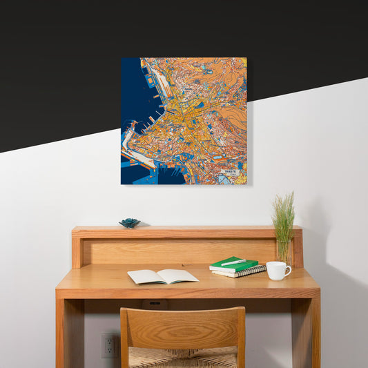 Trieste Italy Colorful City Map Canvas Print Scene