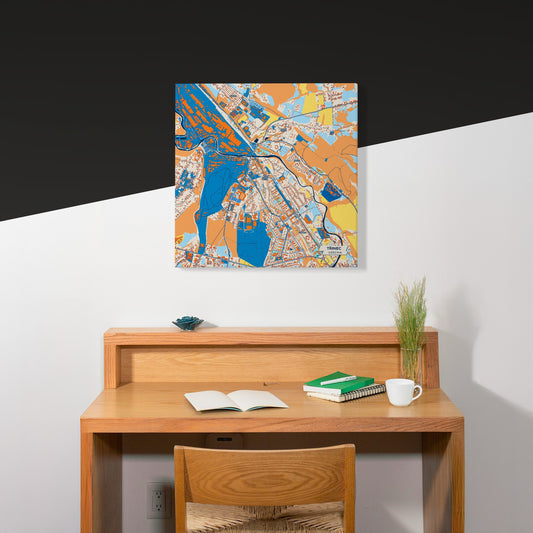 Třinec Czechia Colorful City Map Canvas Print Scene