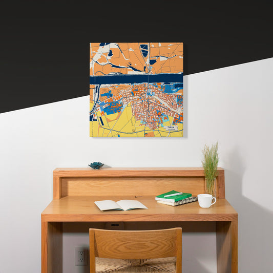 Tulln Austria Colorful City Map Canvas Print Scene