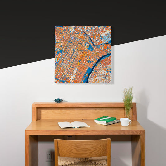 Torino Italy Colorful City Map Canvas Print Scene