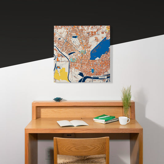 Ubon Ratchathani Thailand Colorful City Map Canvas Print Scene