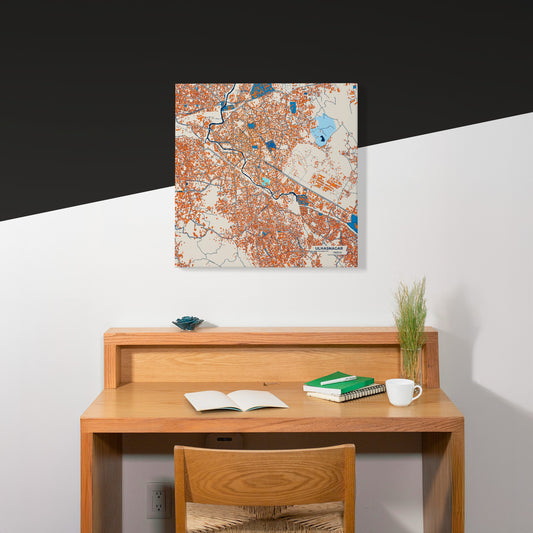 Ulhasnagar India Colorful City Map Canvas Print Scene