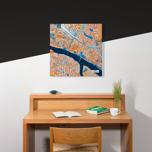 Umeå Sweden Colorful City Map Canvas Print Scene