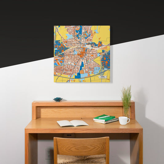 Unna Germany Colorful City Map Canvas Print Scene