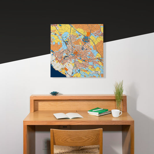 Uster Switzerland Colorful City Map Canvas Print Scene