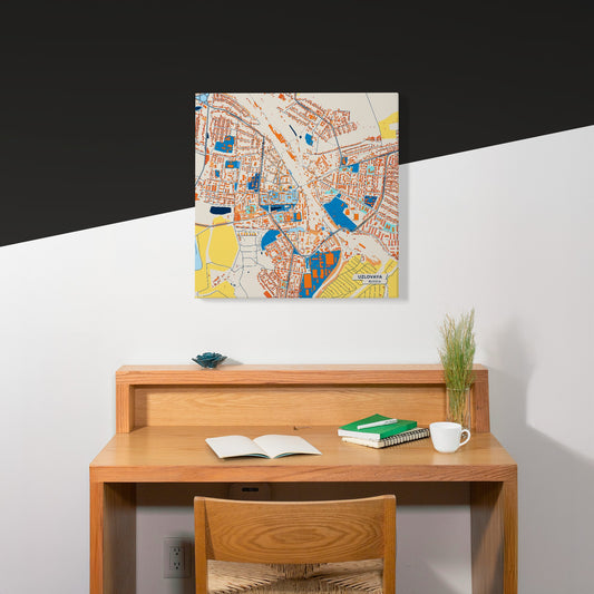 Узловая Russia Colorful City Map Canvas Print Scene
