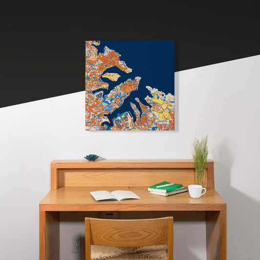 Valletta Malta Colorful City Map Canvas Print Scene