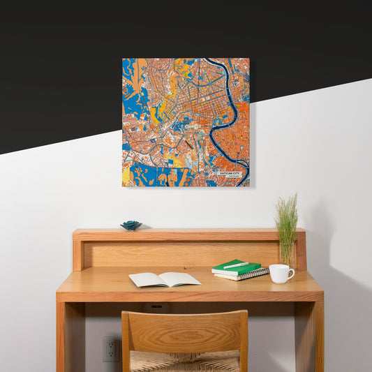 Vatican City Vatican Colorful City Map Canvas Print Scene