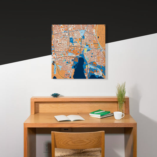 Växjö Sweden Colorful City Map Canvas Print Scene