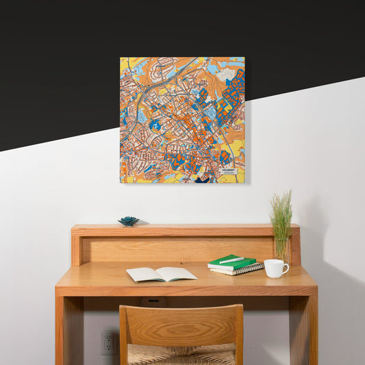 Velbert Germany Colorful City Map Canvas Print Scene