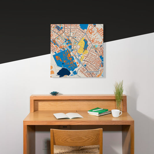 Верхняя Пышма Russia Colorful City Map Canvas Print Scene