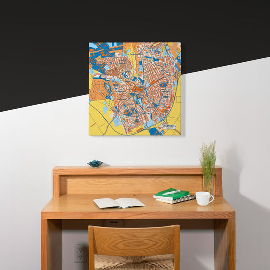 Veszprém Hungary Colorful City Map Canvas Print Scene