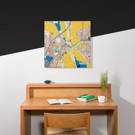 Victorville California Colorful City Map Canvas Print Scene