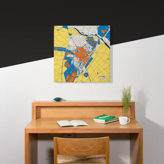 Vila-Real Spain Colorful City Map Canvas Print Scene