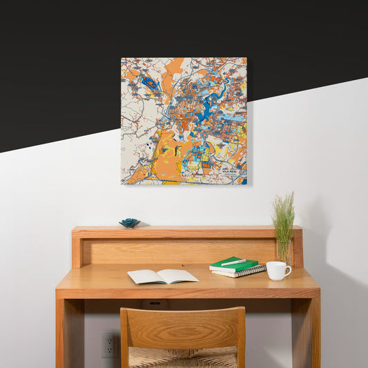 Vila Real Portugal Colorful City Map Canvas Print Scene