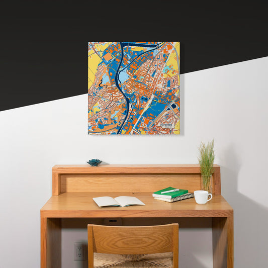 Vilvoorde Belgium Colorful City Map Canvas Print Scene
