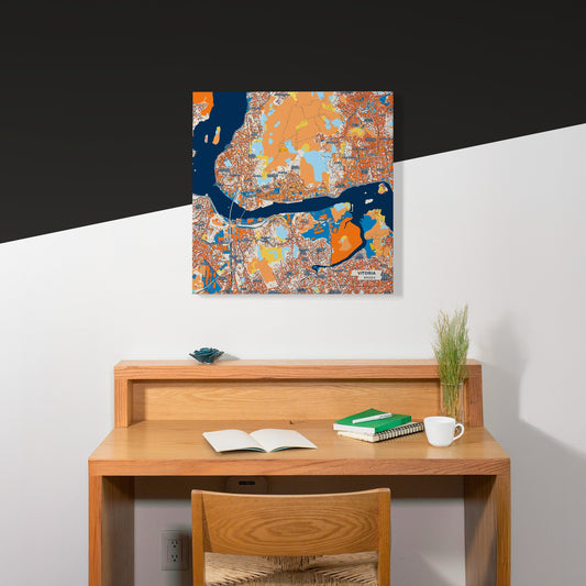 Vitoria Brazil Colorful City Map Canvas Print Scene