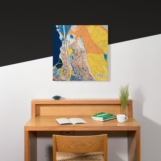 Vitrolles France Colorful City Map Canvas Print Scene
