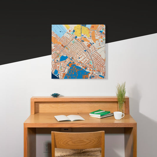 Волжск Russia Colorful City Map Canvas Print Scene