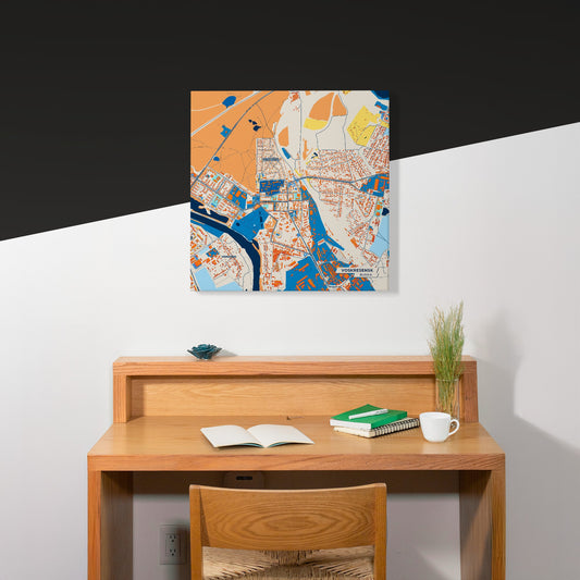 Воскресенске Russia Colorful City Map Canvas Print Scene