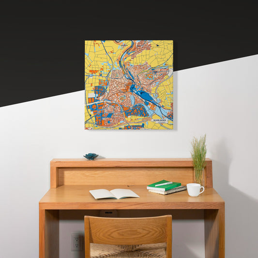 Waiblingen Germany Colorful City Map Canvas Print Scene